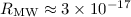 Mathematical equation: $R_{\rm MW} \approx 3\times10^{-17}$