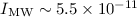 Mathematical equation: $I_{\rm MW} \sim 5.5\times10^{-11}$