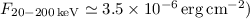 Mathematical equation: $F_{20-200 \,{\rm keV} } \simeq 3.5 \times 10^{-6}\,\rm{erg\,cm}^{-2})$