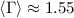 Mathematical equation: $\langle\Gamma\rangle \approx 1.55$