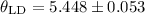 Mathematical equation: $\theta_{\rm LD} = 5.448\pm0.053$