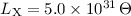 Mathematical equation: $L_{\rm X} = 5.0\times 10^{31} \, \Theta$
