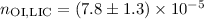 Mathematical equation: $n_{\rm OI,LIC}=(7.8 \pm 1.3)\times 10^{-5}$