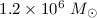 Mathematical equation: $1.2\times 10^6~M_{\odot}$