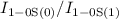 Mathematical equation: $I_{1-0 {\rm S}(0)}/I_{1-0 {\rm S}(1)}$
