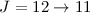 Mathematical equation: $J=12\to11$