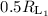 Mathematical equation: $0.5R_{\rm L_1}$