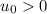 Mathematical equation: $u_0>0$