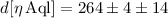 Mathematical equation: $d[\eta\,{\rm Aql}] = 264 \pm 4 \pm 14$