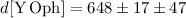Mathematical equation: $d[{\rm Y\,Oph}] = 648 \pm 17 \pm 47$