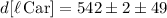 Mathematical equation: $d[\ell\,{\rm Car}] = 542 \pm 2 \pm 49$