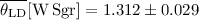 Mathematical equation: $\overline{\theta_{\rm LD}}[{\rm W\,Sgr}] = 1.312 \pm 0.029$