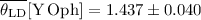 Mathematical equation: $\overline{\theta_{\rm LD}}[{\rm Y\,Oph}] = 1.437 \pm 0.040$