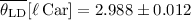 Mathematical equation: $\overline{\theta_{\rm LD}}[\ell\,{\rm Car}] = 2.988 \pm 0.012$