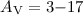 Mathematical equation: $A_{\rm{V}} = 3{-}17$