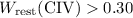 Mathematical equation: $W_{\rm rest}({\rm {C}{IV}})>0.30$