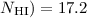 Mathematical equation: $N_{\rm HI})=17.2$