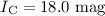 Mathematical equation: $I_{{\rm C}}=18.0~{\rm mag}$