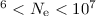 Mathematical equation: $^{6}<N_{\rm e}<10^{7}$