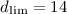 Mathematical equation: $d_{\rm lim} = 14$