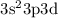 Mathematical equation: $3{\rm s}^23{\rm p}3{\rm d}$
