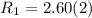 Mathematical equation: $R_1=2.60(2)$