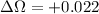 Mathematical equation: $\Delta\Omega=+0.022$