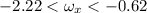 Mathematical equation: $-2.22 < \omega_x < -0.62$