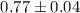 Mathematical equation: $0.77\pm0.04$