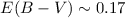 Mathematical equation: $E(B - V)\sim0.17$