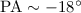 Mathematical equation: ${\rm PA} \sim -18\degr$