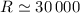 Mathematical equation: $R\simeq30\,000$