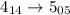 Mathematical equation: $4_{14} \rightarrow 5_{05}$