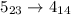 Mathematical equation: $5_{23} \rightarrow 4_{14}$