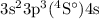 Mathematical equation: $\rm 3s^23p^3(^4S^{\circ})4s$
