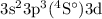 Mathematical equation: $\rm 3s^23p^3(^4S^{\circ})3d$