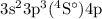 Mathematical equation: $\rm 3s^23p^3(^4S^{\circ})4p$