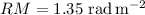 Mathematical equation: $RM = 1.35\ {{\rm rad\, m^{-2}}}$