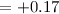 Mathematical equation: $=+0.17$
