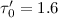 Mathematical equation: $\tau'_0=1.6$