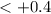 Mathematical equation: $<+0.4$