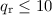 Mathematical equation: $q_{{\rm r}}\leq 10$