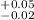 Mathematical equation: $^{+0.05}_{-0.02}$