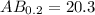 Mathematical equation: $AB_{0.2}=20.3$