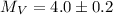 Mathematical equation: $M_{V} =4.0\pm0.2$