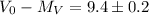 Mathematical equation: $V_{0}-M_{V} = 9.4 \pm 0.2$
