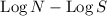 Mathematical equation: ${\rm Log}\,N-{\rm Log}\,S$