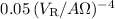 Mathematical equation: $0.05\,(V_{\rm R}/A\Omega)^{-4}$