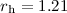 Mathematical equation: $r_{\rm h}=1.21$