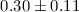 Mathematical equation: $0.30\pm0.11$